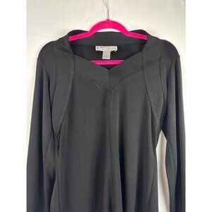 Simonton Says Black Long Sleeve Top XS Polyester Spandex Blend